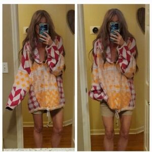 Free People Bright Optimistic Cardi Apricot Rose Combo Small